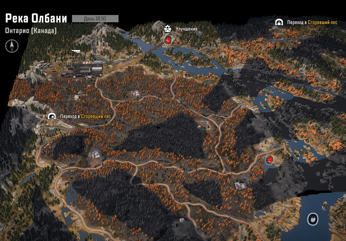 Онтарио, карта Река Олбани