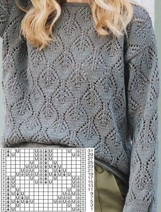 Красивый узор для джемпера схема