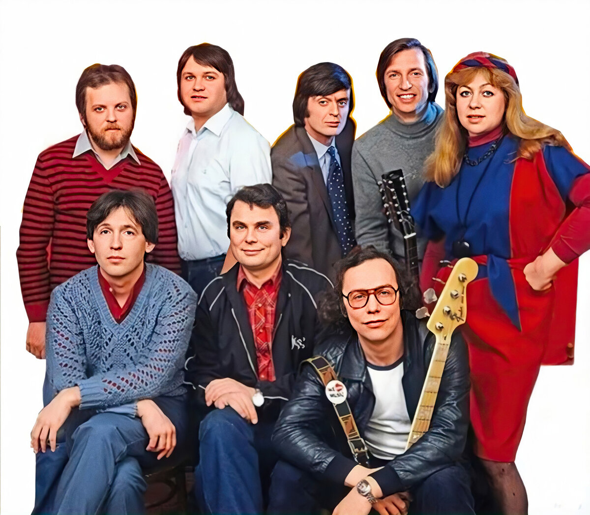 ВИА "Пламя": И. Денежкин, В. Белянин, Ю. Петерсон, В. Аникиенко, И. Шачнева, В. Малежик, С. Березин, А. Шачнев