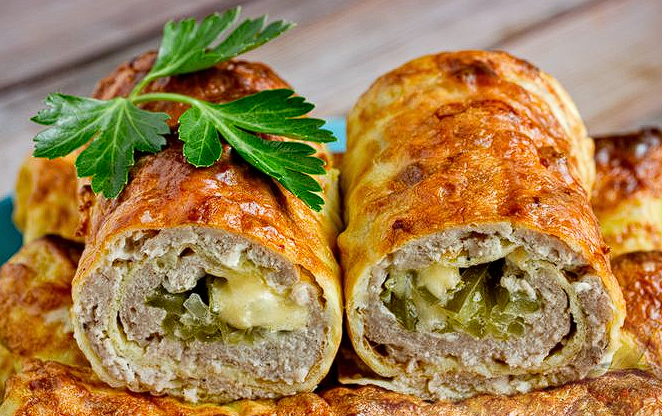 рецепт рулетиков с фаршем в духовке