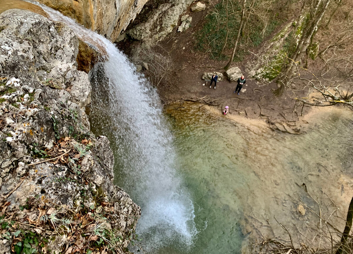 Водопад Козырёк, он же Кубалар, вид сверху