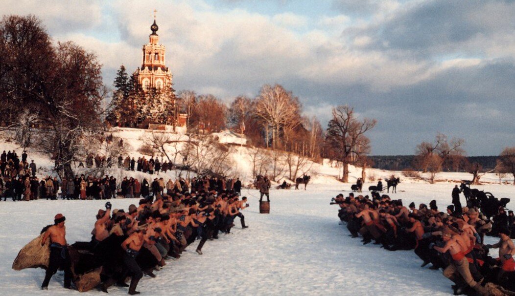 Встреча "стенка на стенку" в одной из русских деревень