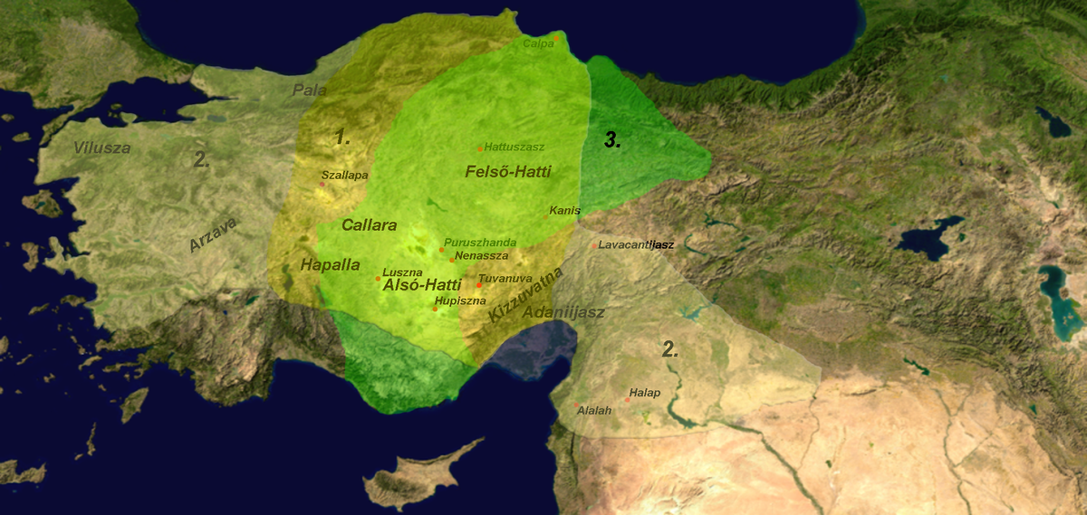 A map of the Hittite Old Kingdom