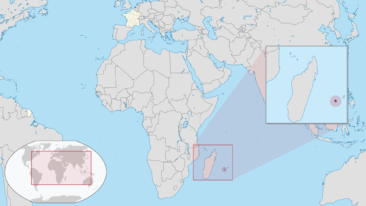 Реюньон на земном шаре