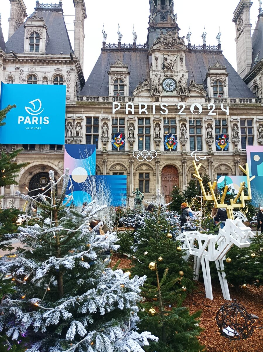 Одно из моих любимый мест перед Новым Годом: ярмарка на площади перед городской ратушей (Hotel de Ville)