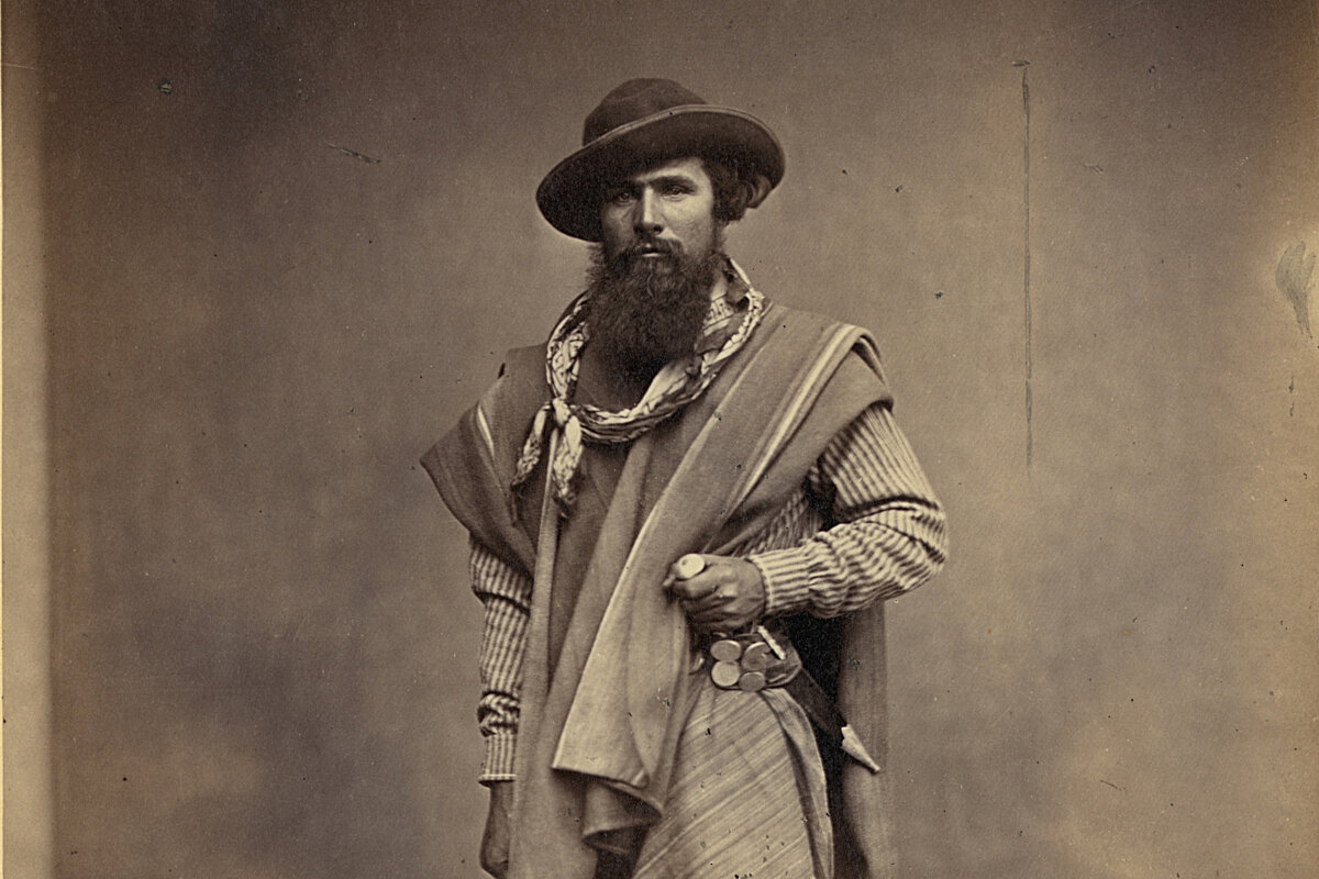 Представитель гаучо в традиционном наряде, 1868 год.