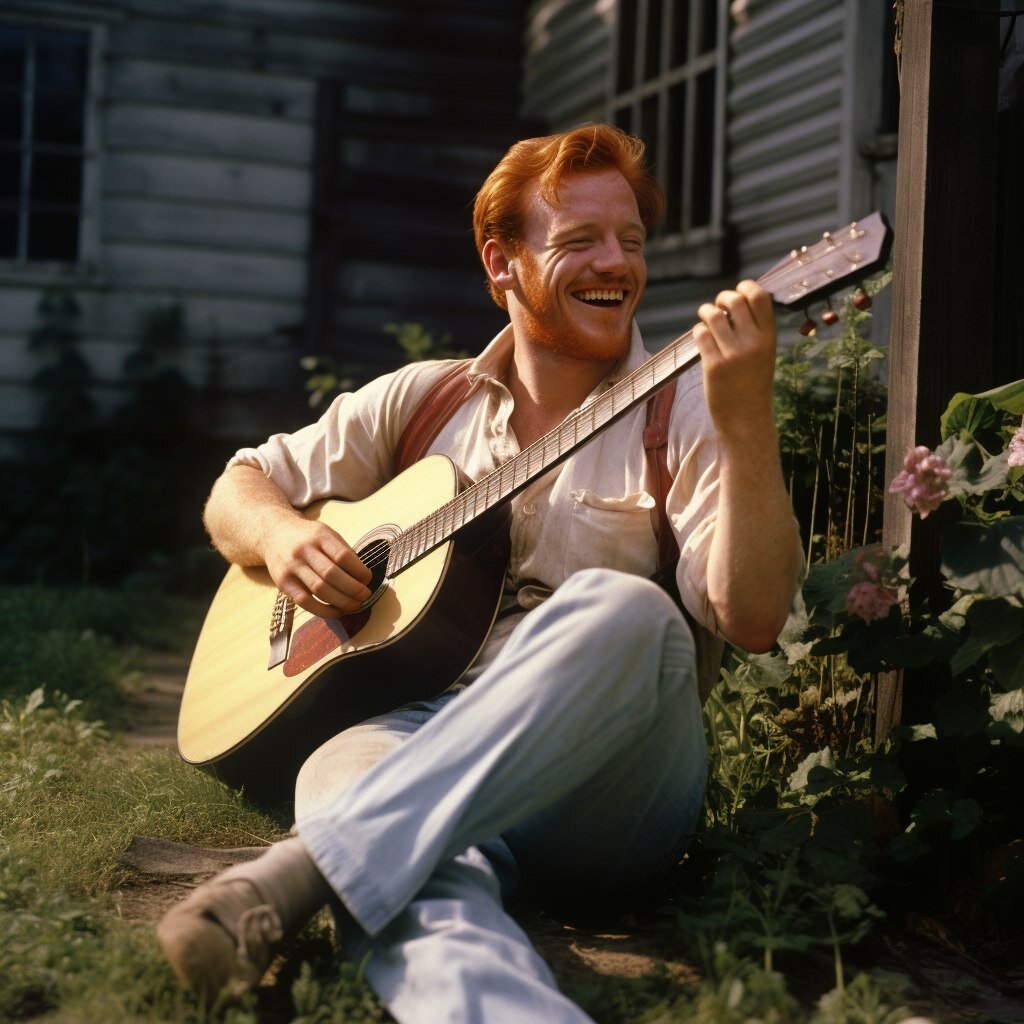 Ваня поет песни. Нейросеть Midjourney.