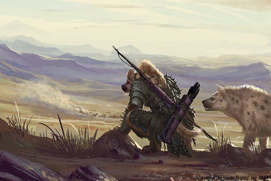 Гноллов изображают как существ, способных обрабатывать металл, что свидетельствует о наличии у них интеллекта, близкого к человеческому.