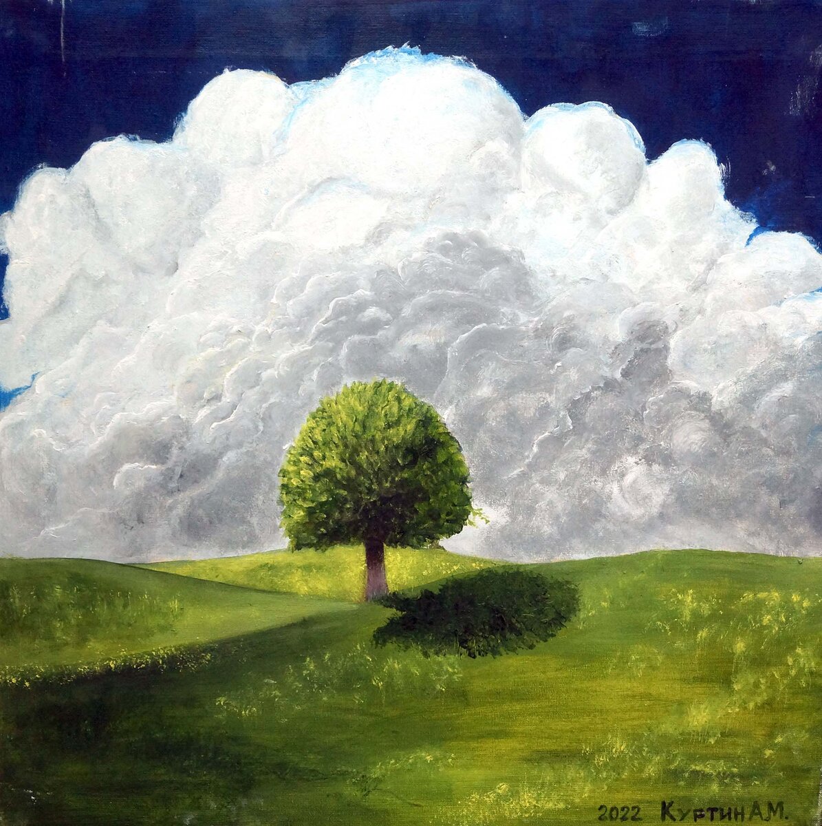 Куртин Александр «Непобедимый» 60х60 холст масло 2022 г