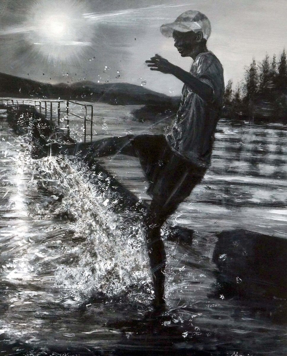 Шанина Ольга "Ностальгия лето" 60х50 холст картон акрил 2022 г