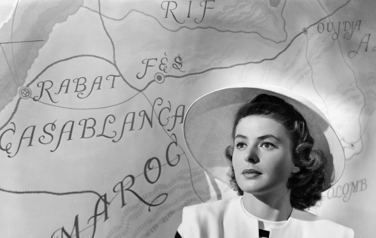 Актриса Ингрид Бергман в фильме режиссера Майкла Кёртица «Касабланка» (Casablanca) 