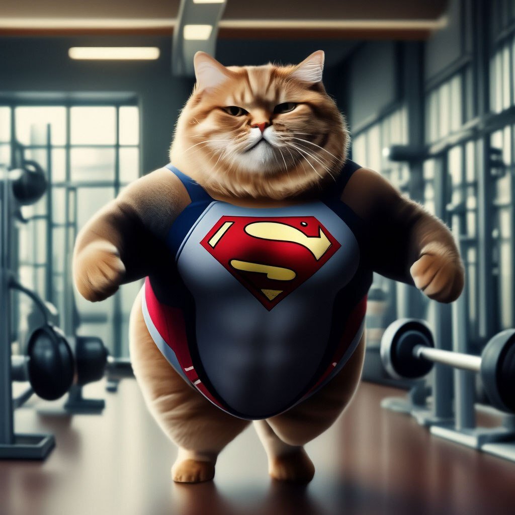 Котик знает толк в спорте 😼💪