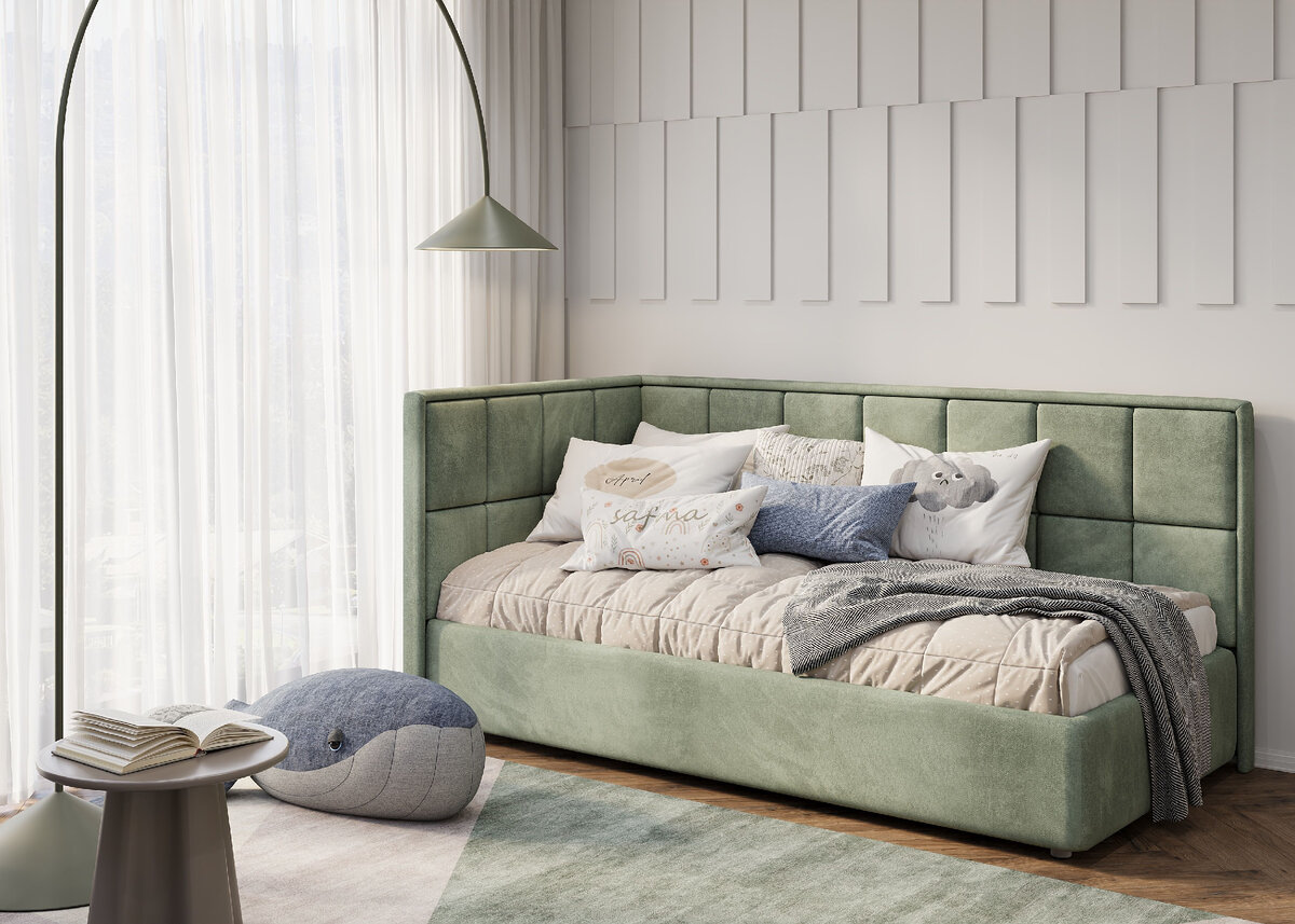 Подростковая спальня с кушеткой Casella, зеленая (арт. 106)