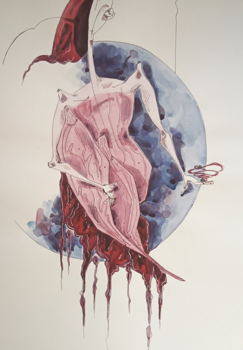 Авторская иллюстрация "Русалка в розовом"
