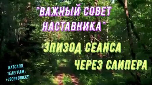 Важный Совет Наставника Духовного Мира.