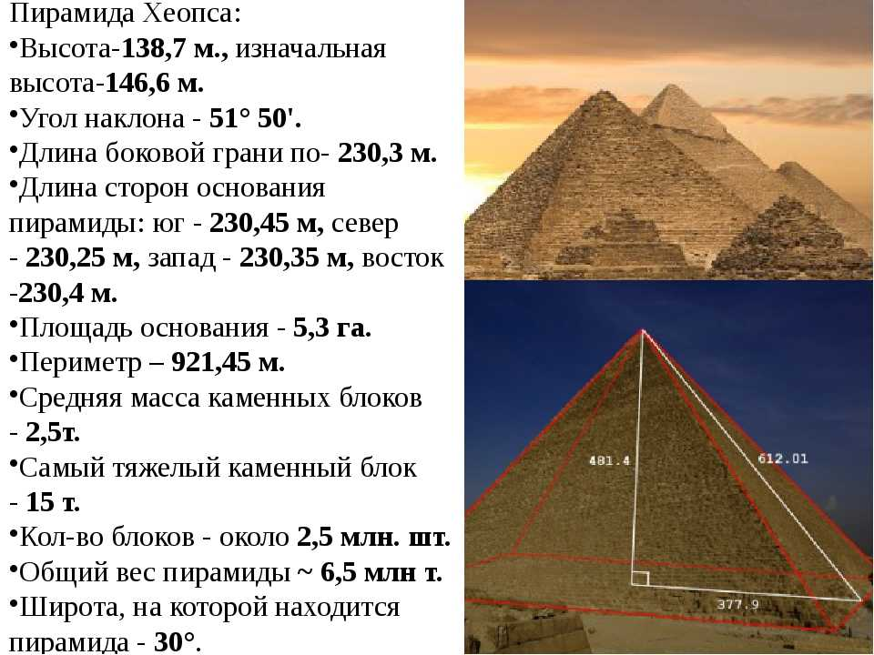 Высота произвольной пирамиды. Геометрические пропорции пирамиды Хеопса. Угол наклона пирамиды Хеопса. Вес одной плиты пирамиды Хеопса. Высота пирамид в Египте.
