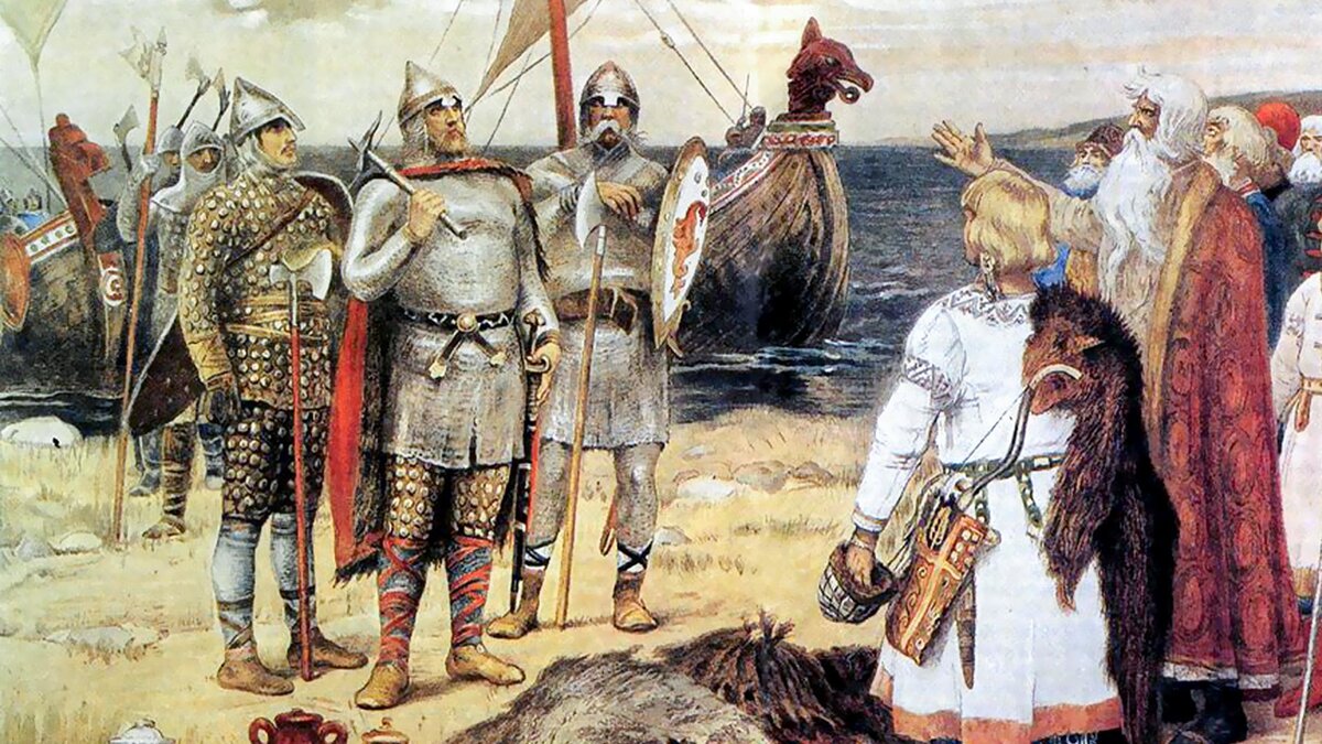 Приход варягов на Русь. Картина из свободных источников на правах свободного использования.