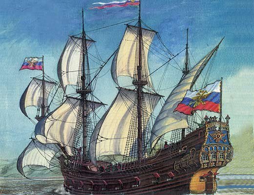 1693 года в соломбальской верфи Петром I заложено первое судно - 24-пушечный корабль «Святой Павел»