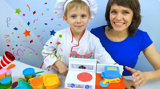 Кухня для детей с Даником и мамой - Развивающие видео Носики Курносики для детей