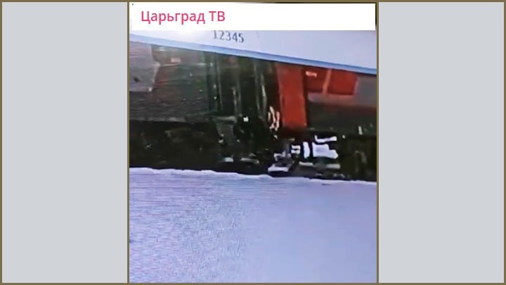 ТОТ МОМЕНТ, КОГДА ПРОВОДНИЦА, НЕ ЗАХОТЕВ РАЗОБРАТЬСЯ, ЧТО ЗА КОТИК ГУЛЯЕТ ПО ВАГОНУ, ПРОСТО ВЫКИНУЛА ЕГО ИЗ ПОЕЗДА НА МОРОЗ. СКРИНШОТ КАДРА ВИДЕО ТГ-КАНАЛА "ЦАРЬГРАД"