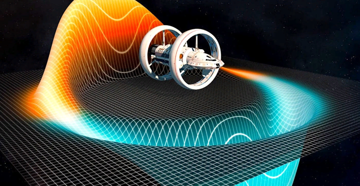 НЛО использует гравитационное искривление пространства. Картинка свободно взята в сети Интернет