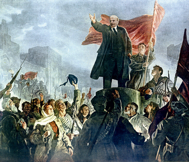 Классический вариант композиции «Ленин на броневике»