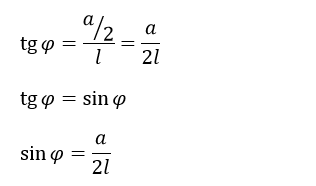 Синус угла 𝜑