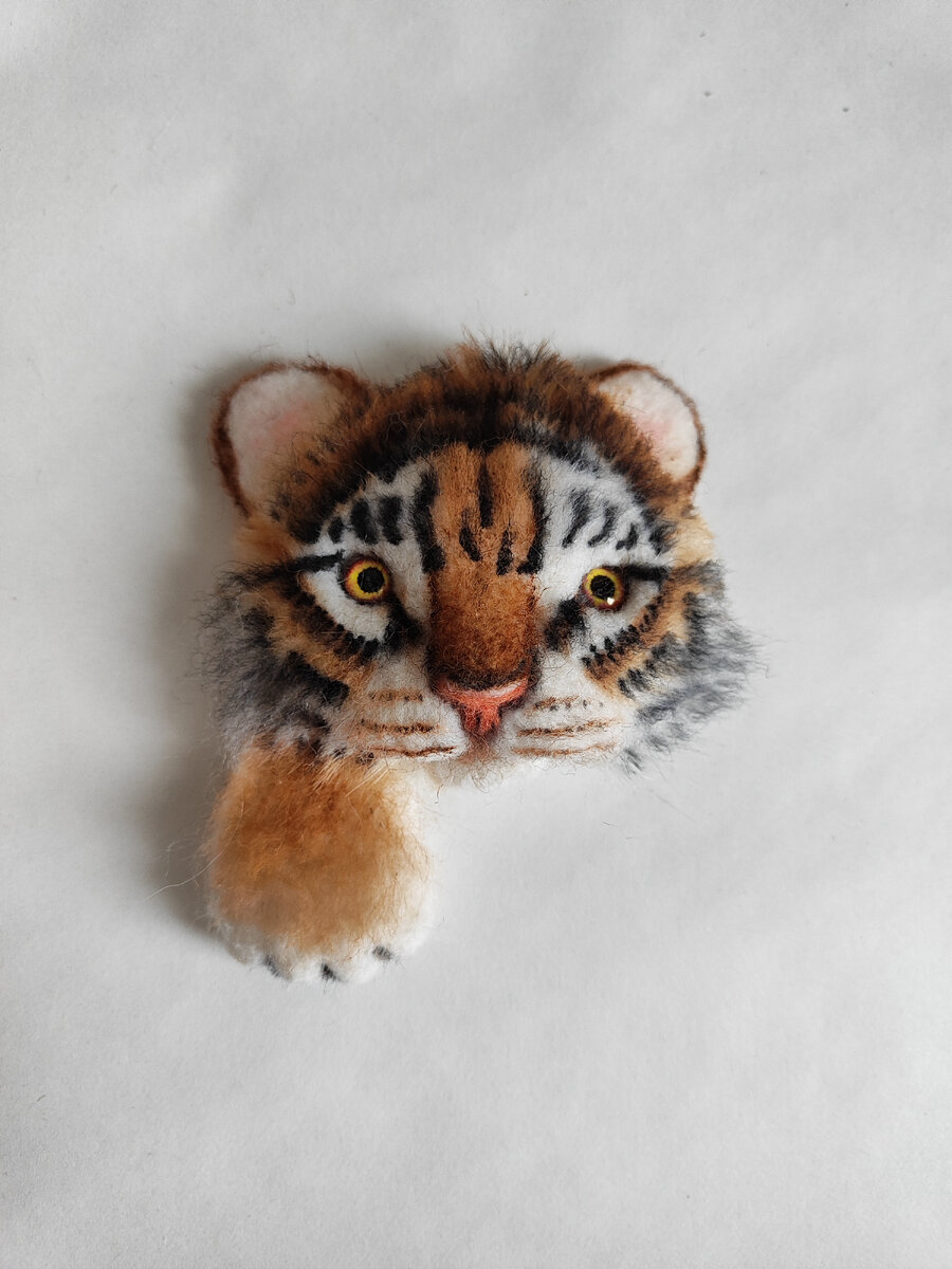 Брошь шерсть овечья, экомех, размер 9х12см, 1000р