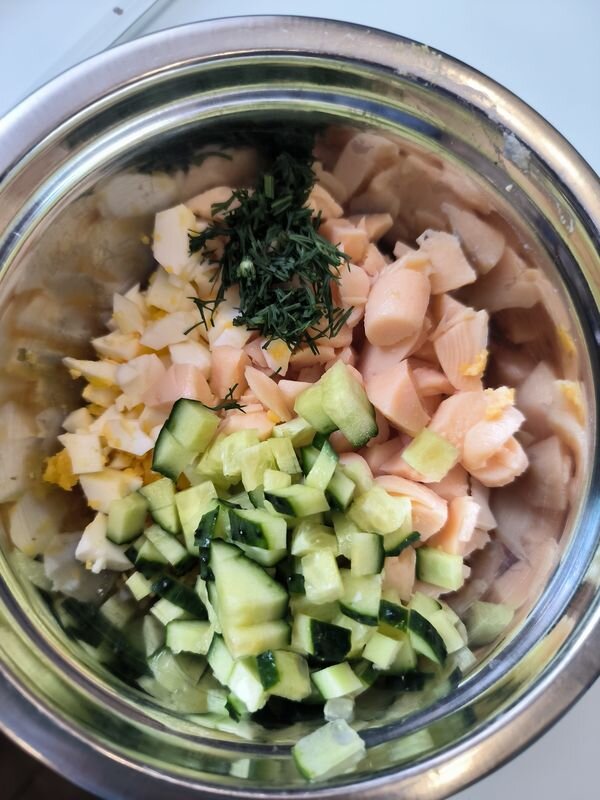 Салат из кальмара для диеты Дюкана