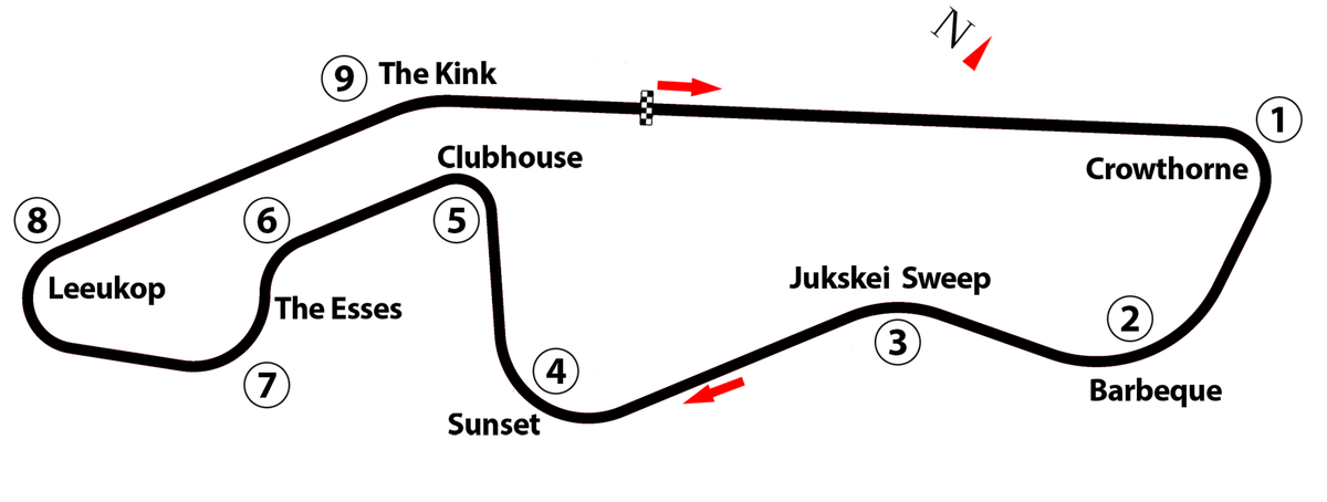 Схема трассы, принимавшей гонки до 1988 года