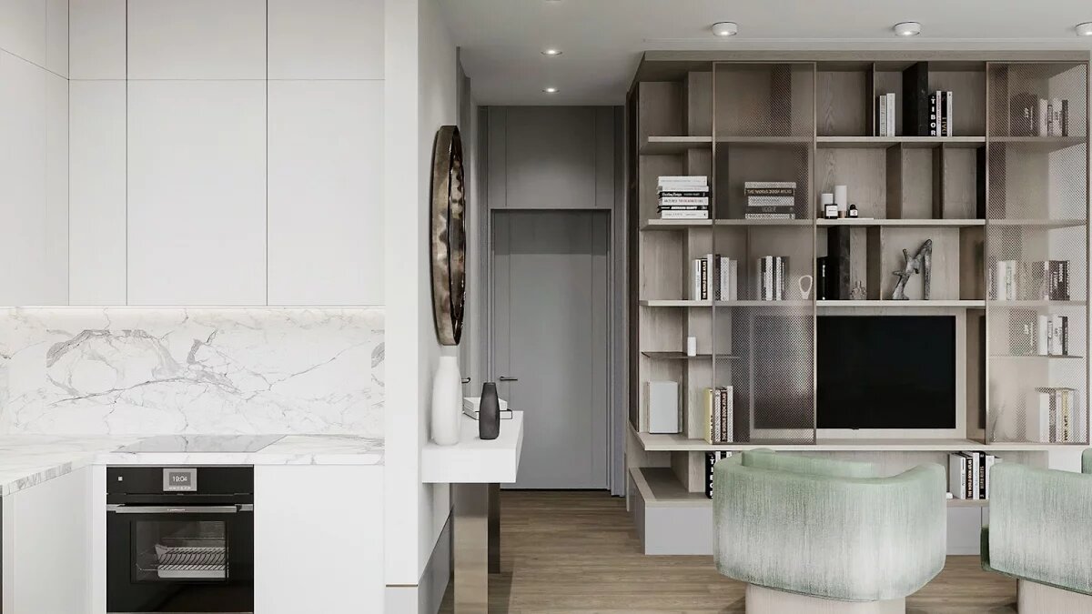 Пример оформления кухни-гостиной 