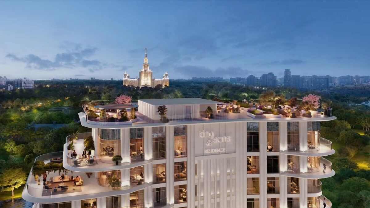 Видовая терраса на крыше жилого проекта King&Sons Residence 