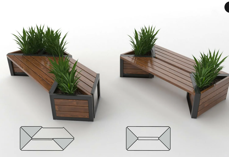 Вариант скамейки в стиле минимализм для дачи в этом стиле