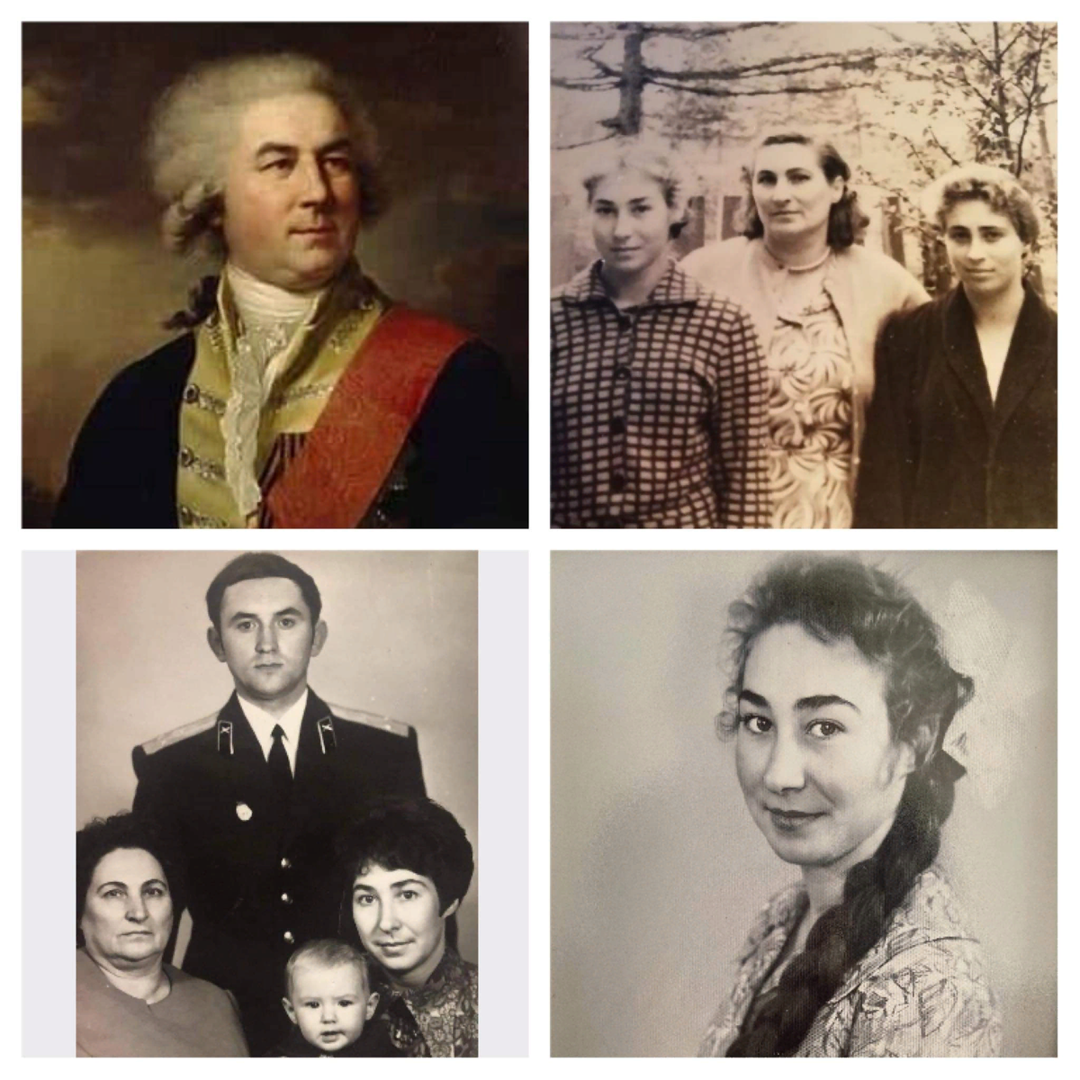 Фотоколлаж: в верхнем левом углу П.В.Завадовский. В верху справа Т.С.Пономарева - Морисова с дочерьми  - Зина справа от нее и Лена - слева, г. Поронайск, Сахалин. 1962 г. Внизу слева Т.С.Пономарева - Морисова у нас с Зиной в гостях, г. Лесозаводск, 1974 г. Справа внизу Зинуля,пос. Буюклы, Сахалин, 1963 г. 