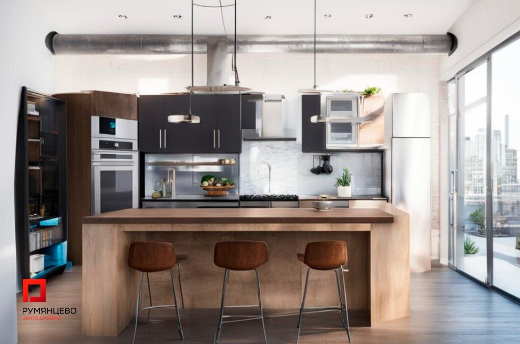 Кухонный островок устанавливается по потребностям