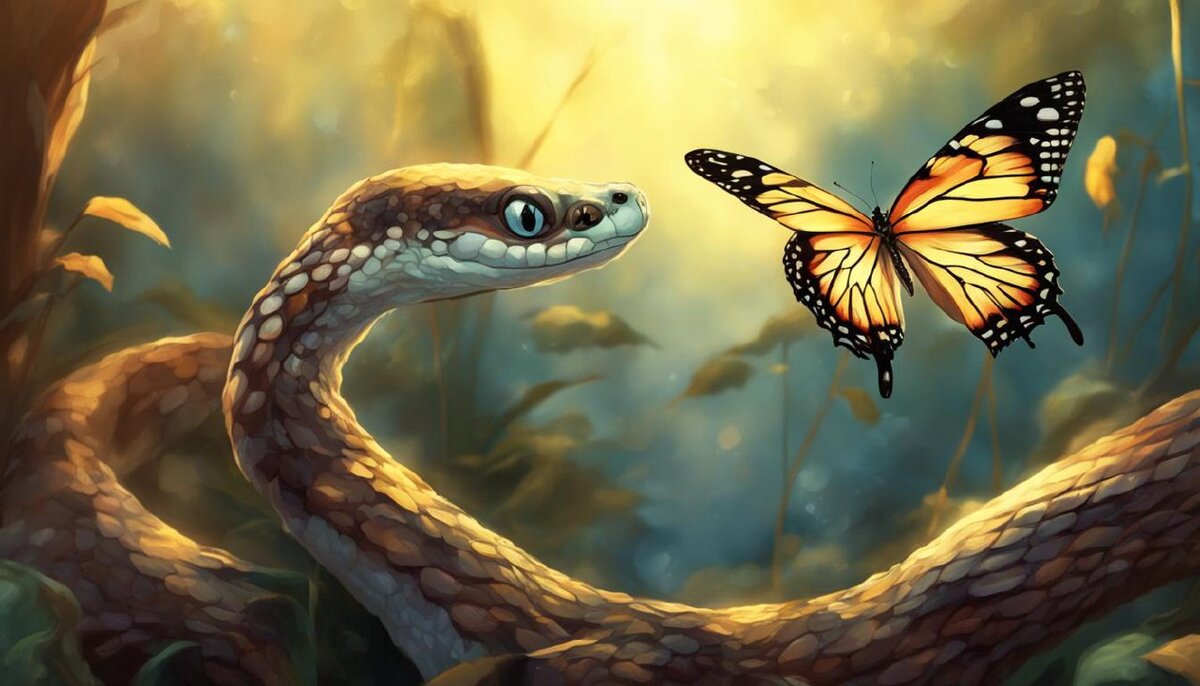 Дружба бабочки и змеи