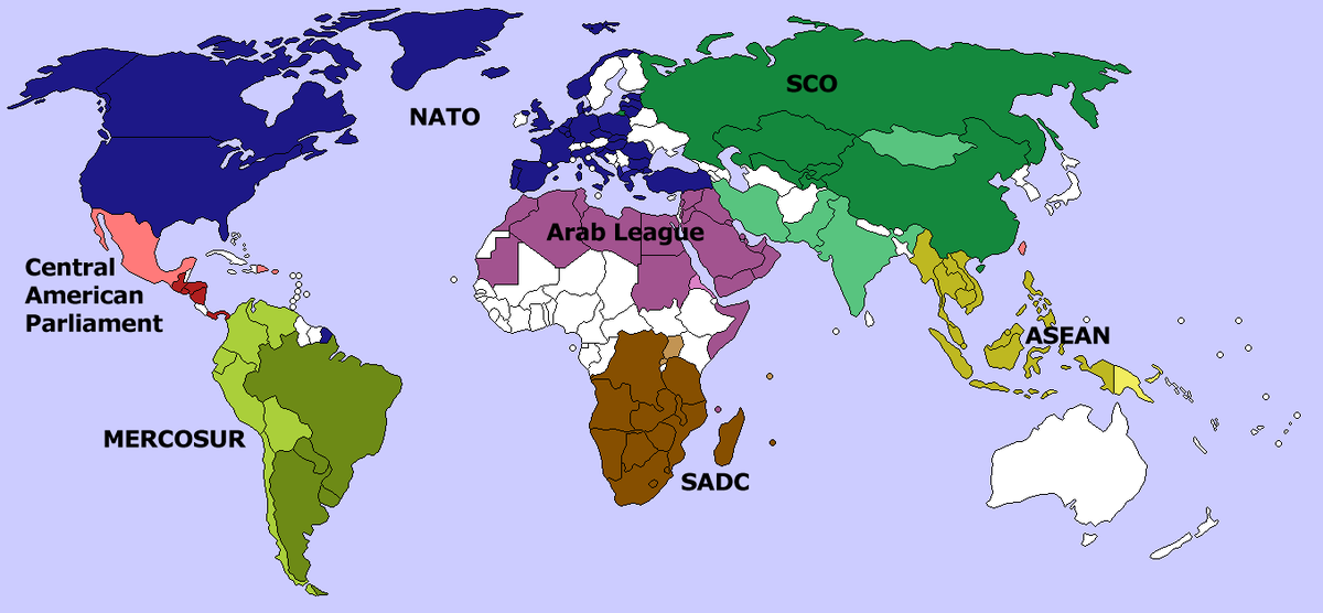 Региональные организации стран. Мировые Альянсы. Мировые военные Альянсы.