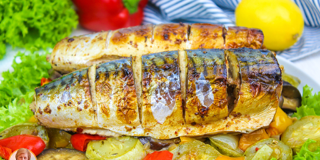 Скумбрия запеченная с овощами в духовке в рукаве! Вкусно и полезно