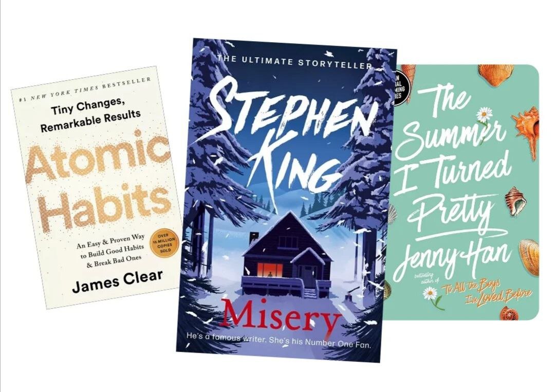 книги, английский язык, Мизери, Стивен Кинг, Атомные привычки, лето когда я стала красивой