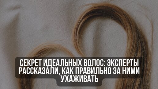 Секрет идеальных волос: эксперты рассказали, как правильно за ними ухаживать