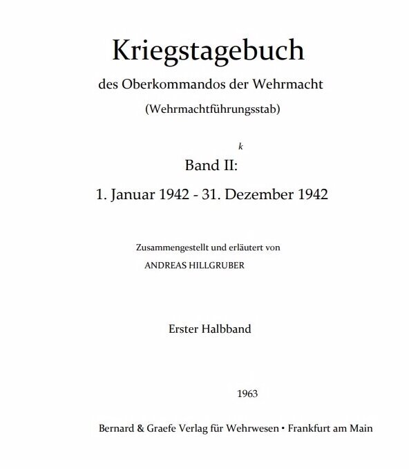 Титульный лист немецкого издания KTB OKW 1963 года издания