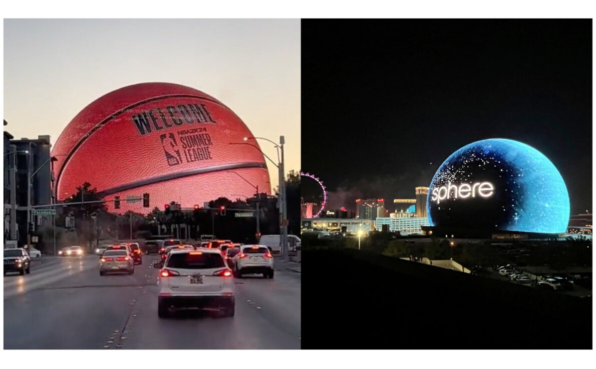 Msg sphere в вегасе. Купол в лас вегасе. Купол в вегасе экран лас. Msg сфера в лас-вегасе. Самое большое сферическое здание в мире.