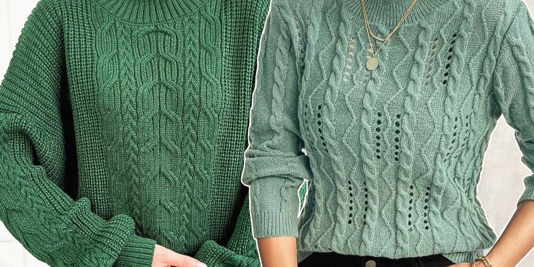 От мятного до хвойного: пять вязаных моделей в зелёной палитре. Идеи для вязания спицами