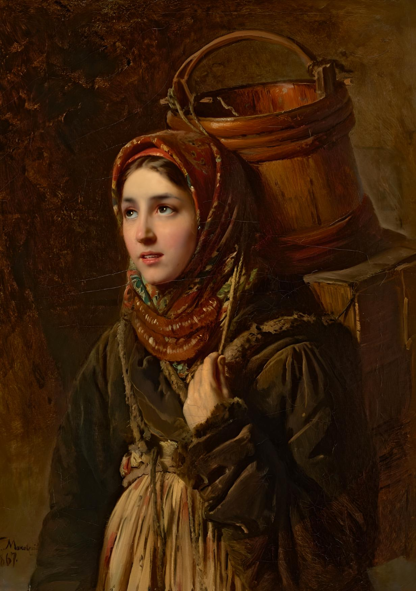 Маковский К.Е., «Селедочница», 1867, холст, масло, 82 х 58,5 см, ГРМ, Санкт-Петербург