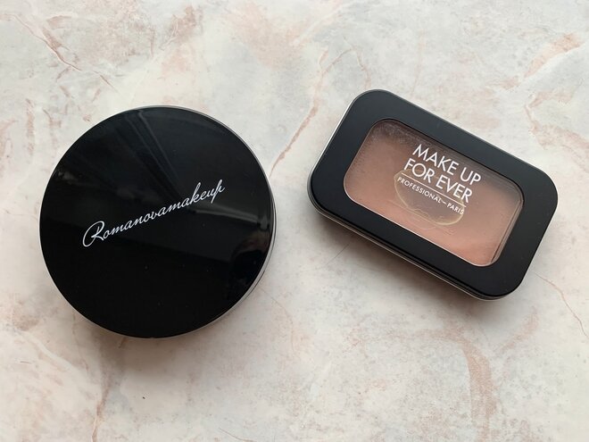 Romanova MakeUp Скульптурирующая пудра Sexy Sculpting Powder; Make Up For Ever Artist face color refil Скульптурирующая пудра (S116 Medium Shadow)