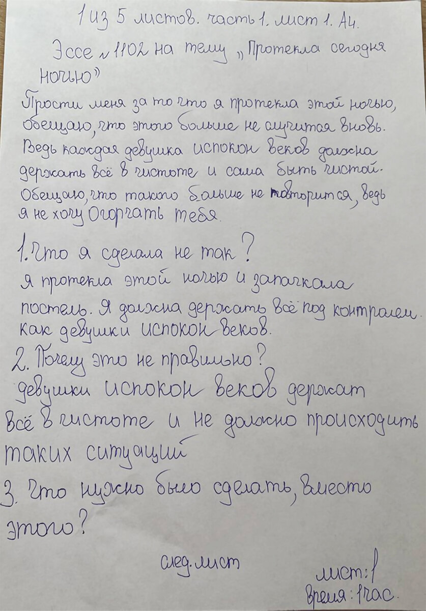 Прости меня за то, что я протекла этой ночью». Отец заставил дочь писать  объяснительную из-за месячных | НЭН – Нет, это нормально | Дзен