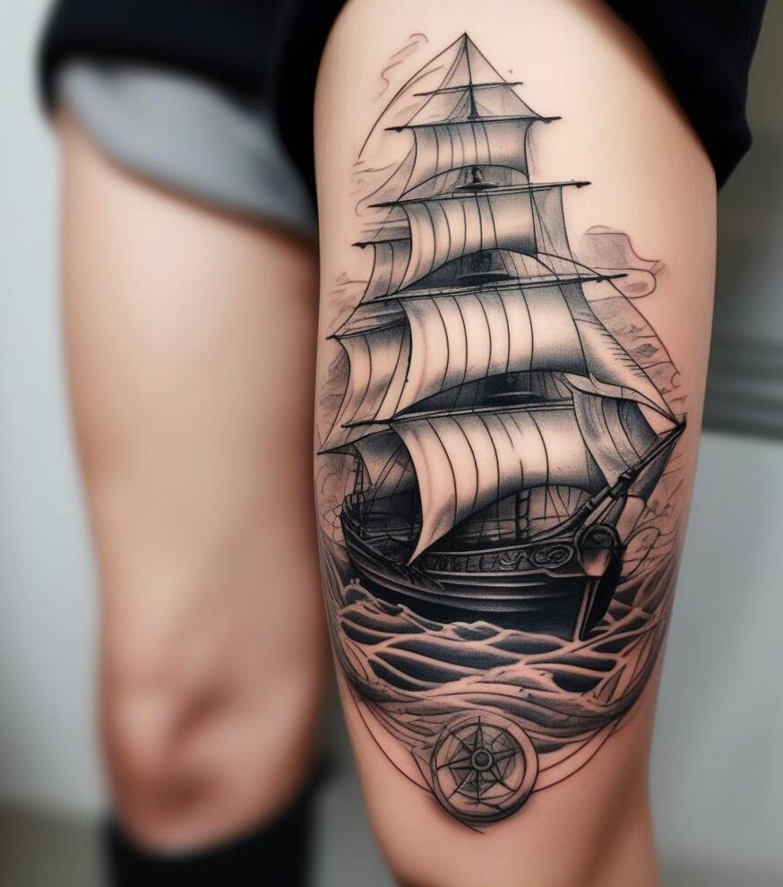 Татуировка парусный корабль | Cool Tattoo