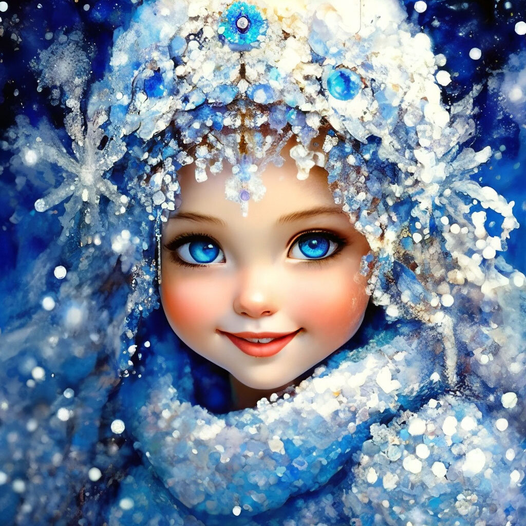 Сказка про снегурочку. Однажды, когда зима окутывала землю своим белоснежным покрывалом, появилась маленькая снежная девочка по имени Снегурочка.