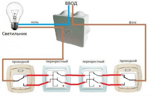 Схема подключения реверсивного переключателя