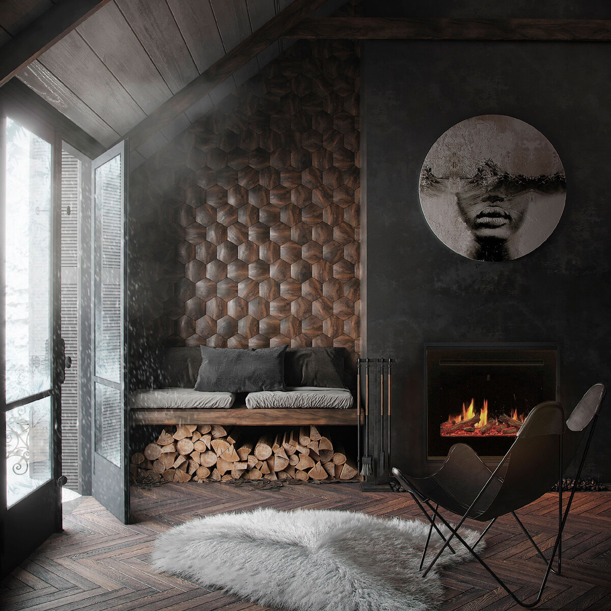 Встраиваемый электрокамин